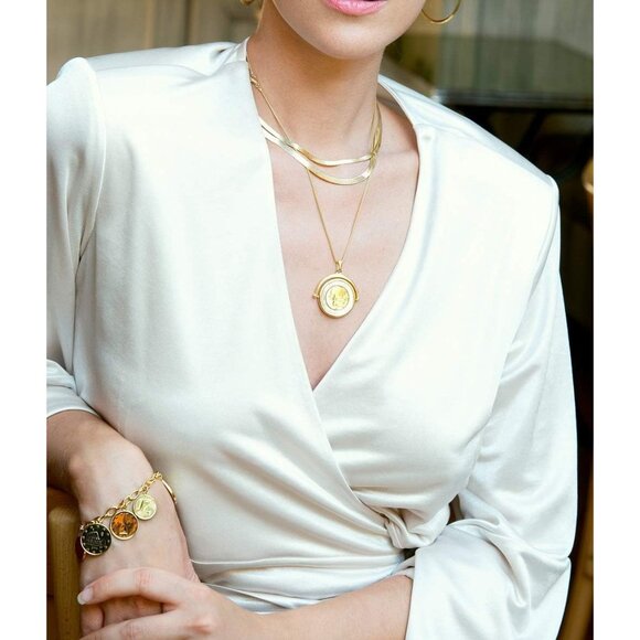 Italian 18K Gold Plated 925 Sterling Silver Genuine 500-Lira Reversible Flip Coi - Picture 3 of 6